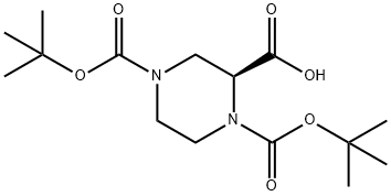 (S)-1,4-双(叔丁氧羰基)哌嗪-2-羧酸 结构式