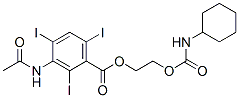 2,4,6-triiodo-3-acetamidobenzoic acid (N-cyclohexylcarbamyloxy)ethyl ester 结构式
