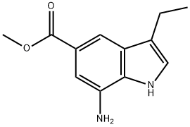 1H-Indole-5-carboxylicacid,7-amino-3-ethyl-,methylester(9CI) 结构式