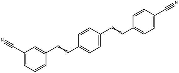 3-(2-{4-[2-(4-cyanophenyl)vinyl]phenyl}vinyl)benzonitrile 结构式