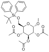 甲基 6-O-[(叔丁基)二苯基硅烷基]-ALPHA-D-吡喃葡萄糖苷三乙酸酯 结构式
