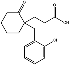 3-[1-[(2-chlorophenyl)methyl]-2-oxo-cyclohexyl]propanoic acid 结构式
