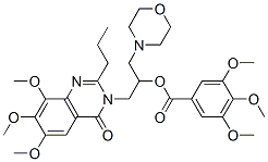 Benzoic  acid,  3,4,5-trimethoxy-,  1-(4-morpholinylmethyl)-2-(6,7,8-trimethoxy-4-oxo-2-propyl-3(4H)-quinazolinyl)ethyl  ester 结构式