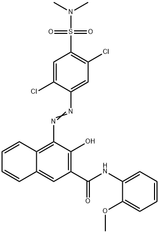 4-[[2,5-二氯-4-[(二甲氨基)磺酰基]苯基]偶氮]-3-羟基-N-(2-甲氧基苯基)-2-萘甲酰胺 结构式