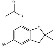 7-Benzofuranol,5-amino-2,3-dihydro-2,2-dimethyl-,acetate(ester)(9CI) 结构式