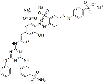 trisodium 7-[[4-[[3-(aminosulphonyl)phenyl]amino]-6-anilino-1,3,5-triazin-2-yl]amino]-4-hydroxy-3-[[2-sulphonato-4-[(4-sulphonatophenyl)azo]phenyl]azo]naphthalene-2-sulphonate