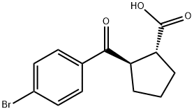 (1R,2R)-2-(4-溴苯甲酰基)环戊烷甲酸 结构式