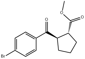 (1R,2R)-2-(4-溴苯甲酰基)-环戊烷羧酸甲酯 结构式