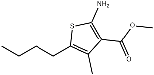 3-Thiophenecarboxylicacid,2-amino-5-butyl-4-methyl-,methylester(9CI) 结构式