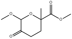 2H-Pyran-2-carboxylicacid,tetrahydro-6-methoxy-2-methyl-5-oxo-,methylester(9CI) 结构式