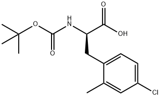 Boc-(2-Me-4Cl)Phe-OH (4-chloro-N-[(1,1-dimethylethoxy)carbonyl]-
2-methyl-D-Phenylalanine) 结构式