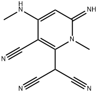 Propanedinitrile, [3-cyano-1,6-dihydro-6-imino-1-methyl-4-(methylamino)-2-pyridinyl]- (9CI) 结构式