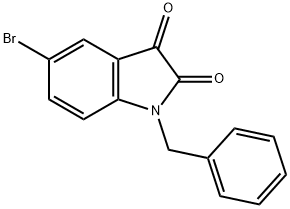 1-苄基-5-溴吲哚啉-2,3-二酮 结构式