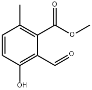 2-甲酰基-3-羟基-6-甲基苯甲酸甲酯 结构式