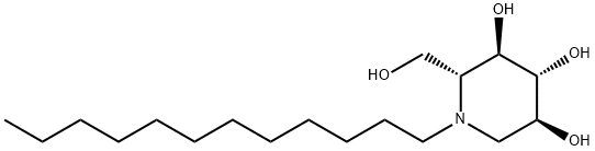 N-十二烷基脱氧野尻霉素 结构式