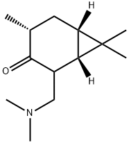 Bicyclo[4.1.0]heptan-3-one, 2-[(dimethylamino)methyl]-4,7,7-trimethyl-, [1S-(1alpha,4ba,6alpha)]- (9CI) 结构式