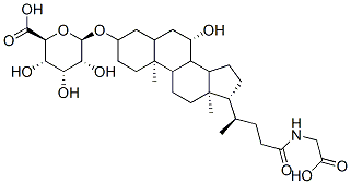 (3a,5b,7a)-24-[(carboxymethyl)amino]-7-hydroxy-24-oxocholan-3-yl b-D-glucopyranosiduronic acid 结构式
