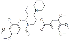 Benzoic  acid,  3,4,5-trimethoxy-,  1-(1-piperidinylmethyl)-2-(6,7,8-trimethoxy-4-oxo-2-propyl-3(4H)-quinazolinyl)ethyl  ester 结构式