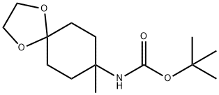 (8-甲基-1,4-二氧杂螺[4.5]癸烷-8-基)氨基甲酸叔丁酯 结构式