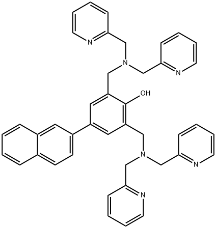 Phenol, 2,6-bis[[bis(2-pyridinylMethyl)aMino]Methyl]-4-(2-naphthalenyl)- 结构式