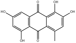 1,2,5,7-Tetrahydroxy-4-methyl-9,10-anthracenedione 结构式