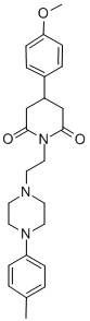 4-(4-Methoxyphenyl)-1-(2-(4-(4-methylphenyl)-1-piperazinyl)ethyl)-2,6- piperidinedione 结构式