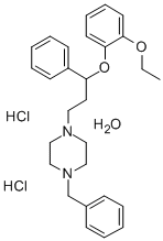 Piperazine, 1-(3-(2-ethoxyphenoxy)-3-phenylpropyl)-4-(phenylmethyl)-,  hydrochloride, hydrate (1:2:1) 结构式