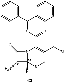 7-氨基-3-氯甲基-3-头孢-4-羧酸二苯甲酯盐酸盐 结构式