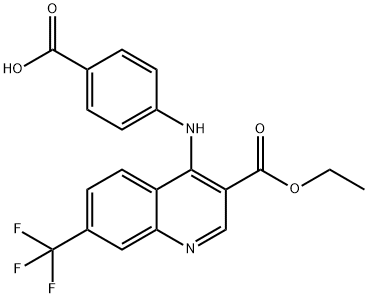 4-((3-(Ethoxycarbonyl)-7-(trifluoromethyl)quinolin-4-yl)amino)benzoic acid 结构式