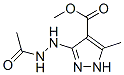 1H-Pyrazole-4-carboxylicacid,3-(2-acetylhydrazino)-5-methyl-,methylester(9CI) 结构式