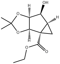 Ethyl (1S,2R,3S,4S,5S)-2,3-O-(Isopropylidene)-4-hydroxybicyclo[3.1.0]hexanecarboxylate 结构式