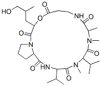 3-(3-hydroxy-2-methyl-propyl)-10,11,14-trimethyl-13,16-dipropan-2-yl-4 -oxa-1,8,11,14,17-pentazabicyclo[17.3.0]docosane-2,5,9,12,15,18-hexone 结构式