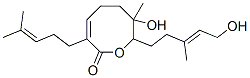 5,6,7,8-Tetrahydro-7-hydroxy-8-(5-hydroxy-3-methyl-3-pentenyl)-7-methyl-3-(4-methyl-3-pentenyl)-2H-oxocin-2-one 结构式