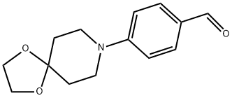 4-(1,4-二氧杂-8-氮杂螺[4.5]癸烷-8-基)苯甲醛 结构式