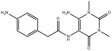 Benzeneacetamide,  4-amino-N-(6-amino-1,2,3,4-tetrahydro-1,3-dimethyl-2,4-dioxo-5-pyrimidinyl)- 结构式