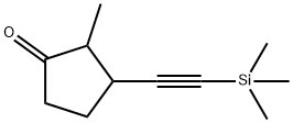 Cyclopentanone, 2-methyl-3-[(trimethylsilyl)ethynyl]- (9CI) 结构式