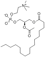 1-棕榈酰-2-乙酰-磷脂酰胆碱 结构式