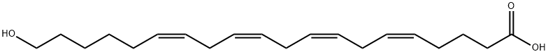20-羟基二十碳-5Z,8Z,11Z,14Z-四烯酸 结构式