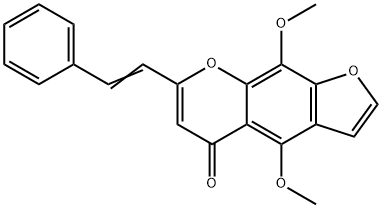 4,9-Dimethoxy-7-(2-phenylethenyl)-5H-furo[3,2-g][1]<br>benzopyran-5-one 结构式