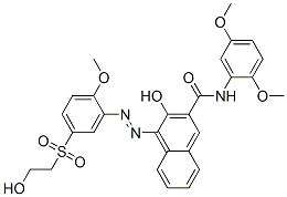 N-(2,5-dimethoxyphenyl)-3-hydroxy-4-[[5-[(2-hydroxyethyl)sulphonyl]-2-methoxyphenyl]azo]naphthalene-2-carboxamide 结构式