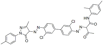 2-[[3,3'-dichloro-4'-[[4,5-dihydro-3-methyl-5-oxo-1-(p-tolyl)-1H-pyrazol-4-yl]azo][1,1'-biphenyl]-4-yl]azo]-N-(2,4-dimethylphenyl)-3-oxobutyramide 结构式