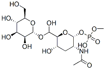 methyl 6-(2-acetamido-2-deoxy-alpha-glucopyranosyl phosphate)-alpha-mannopyranoside 结构式