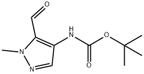(5-甲酰基-1-甲基-1H-吡唑-4-基)氨基甲酸叔丁酯 结构式