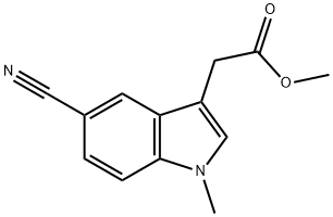 1H-Indole-3-aceticacid,5-cyano-1-methyl-,methylester(9CI) 结构式