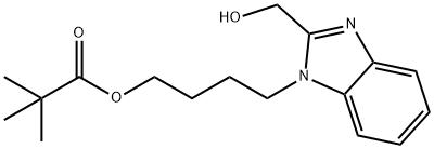 4-[2-(羟甲基)-1H-苯并咪唑-1-基]丁基三甲基乙酸酯 结构式