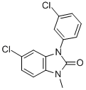 1,3-Dihydro-5-chloro-3-(3-chlorophenyl)-1-methyl-2H-benzimidazol-2-one 结构式