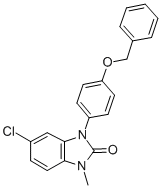 1,3-Dihydro-5-chloro-1-methyl-3-(4-(phenylmethoxy)phenyl)-2H-benzimida zol-2-one 结构式