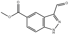 3-甲酰基吲唑-5-甲酸甲酯 结构式