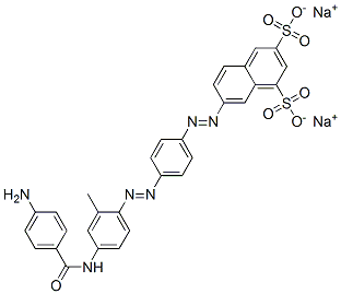 disodium 7-[[4-[[4-[(4-aminobenzoyl)amino]-o-tolyl]azo]phenyl]azo]naphthalene-1,3-disulphonate 结构式