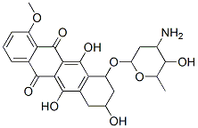 10-(4-amino-5-hydroxy-6-methyl-oxan-2-yl)oxy-6,8,11-trihydroxy-1-metho xy-7,8,9,10-tetrahydrotetracene-5,12-dione 结构式